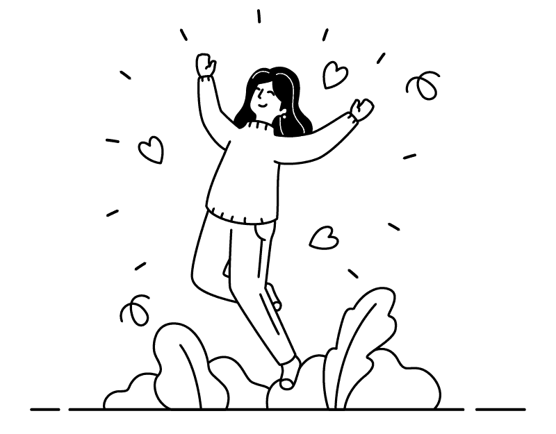 woman jumping out of happiness